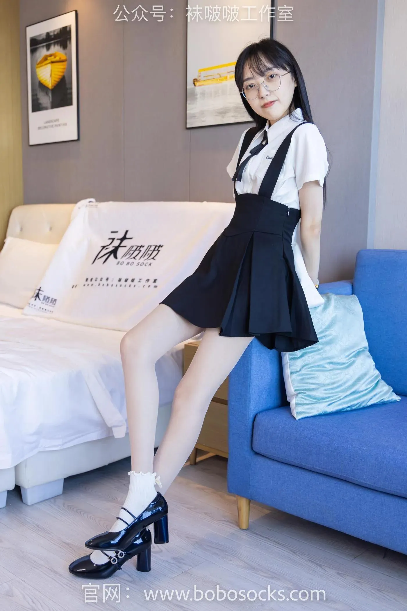 [BoBoSocks袜啵啵]NO.121 稚予-高跟鞋、白棉袜、肉丝 [138P]插图6